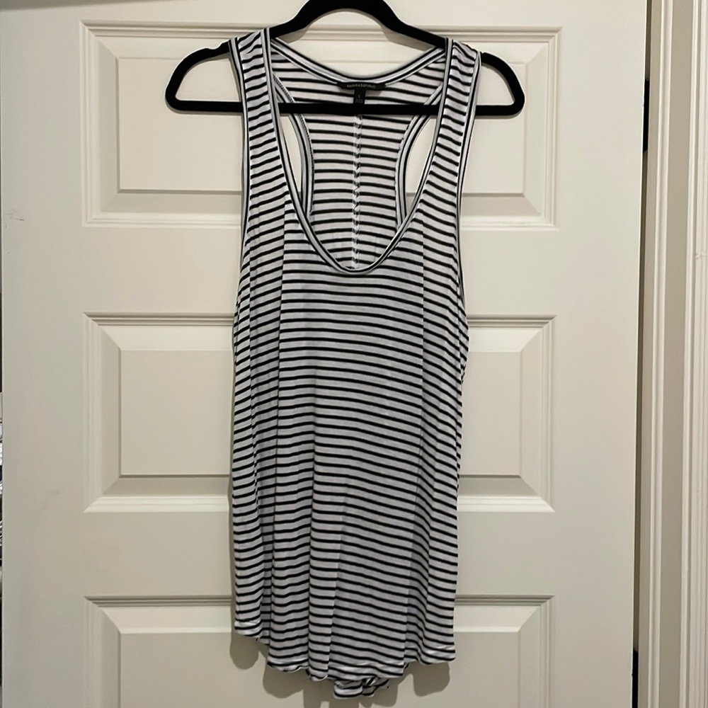 Banana Republic Racerback tank- black/white stripe, size Large